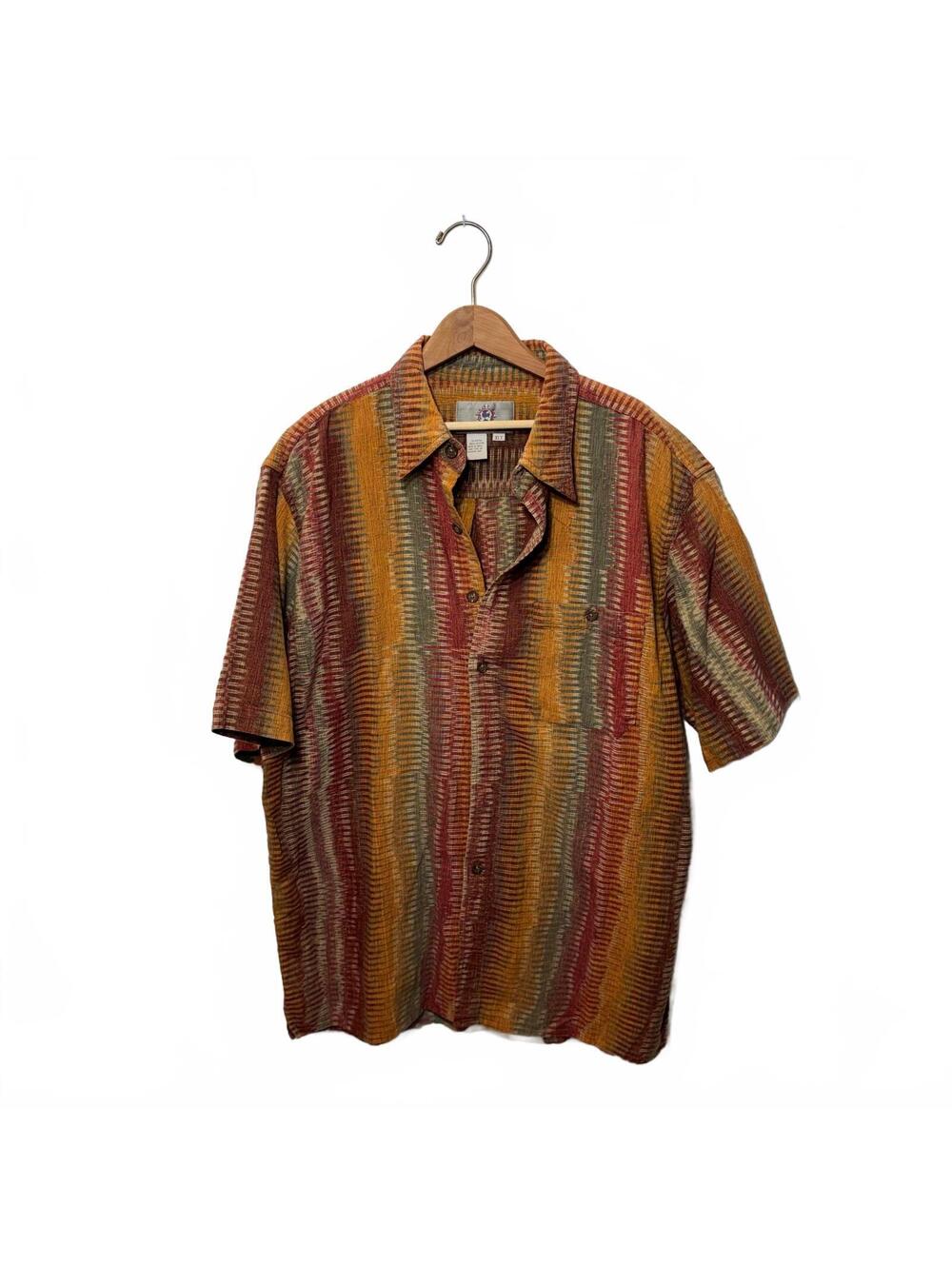 Vintage 1980 The Territory Ahead Southwestern Aztec Stripe Shirt Men's XLT
